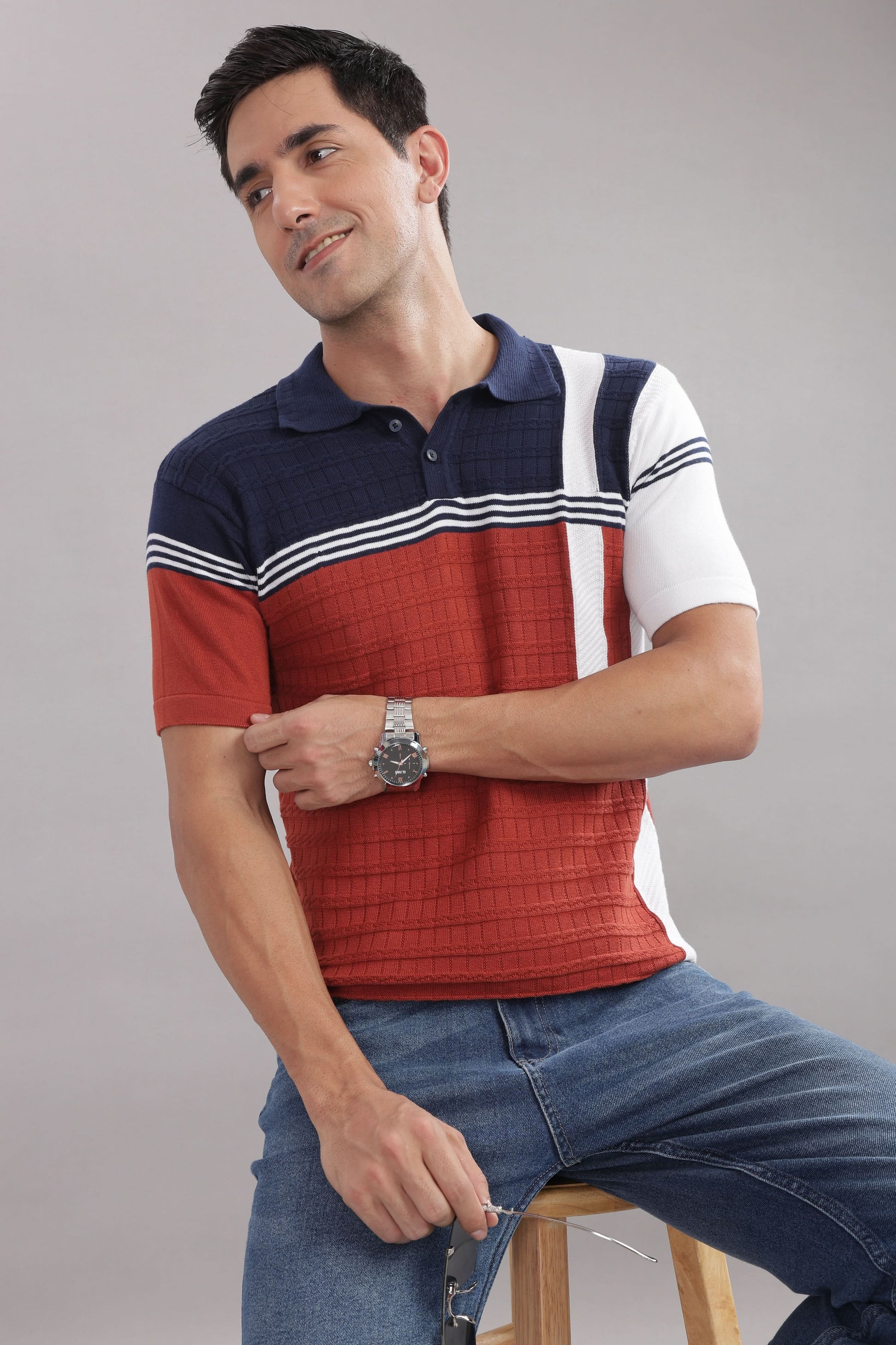 premium men polo t shirt cotton knit slim fit design