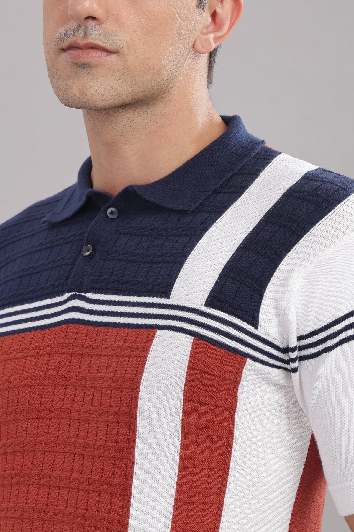 men casual knitted polo t shirt everyday wear