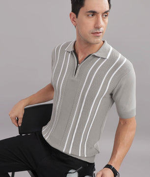 mens cotton knit polo t shirt casual wear India
