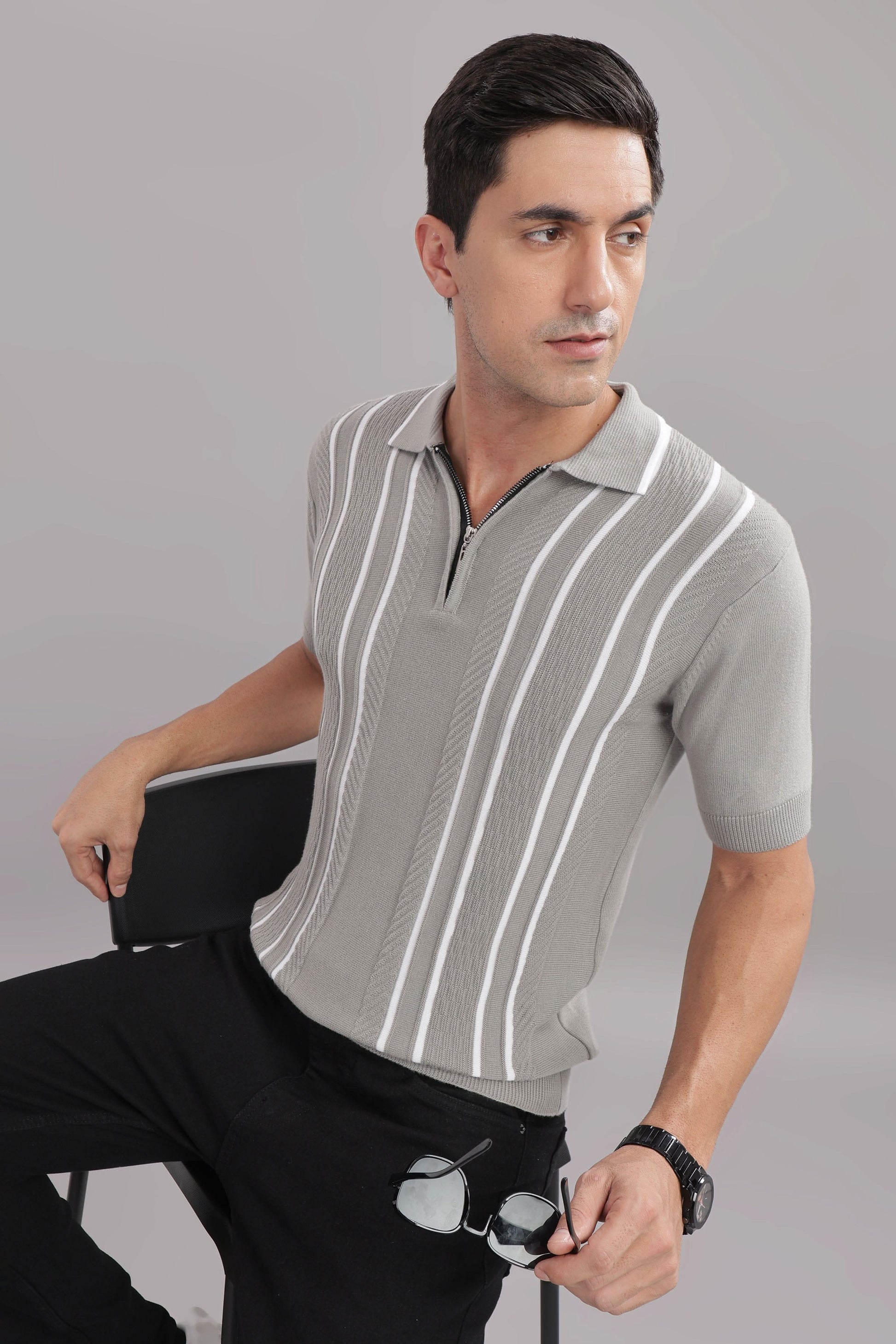 mens cotton knit polo t shirt casual wear India