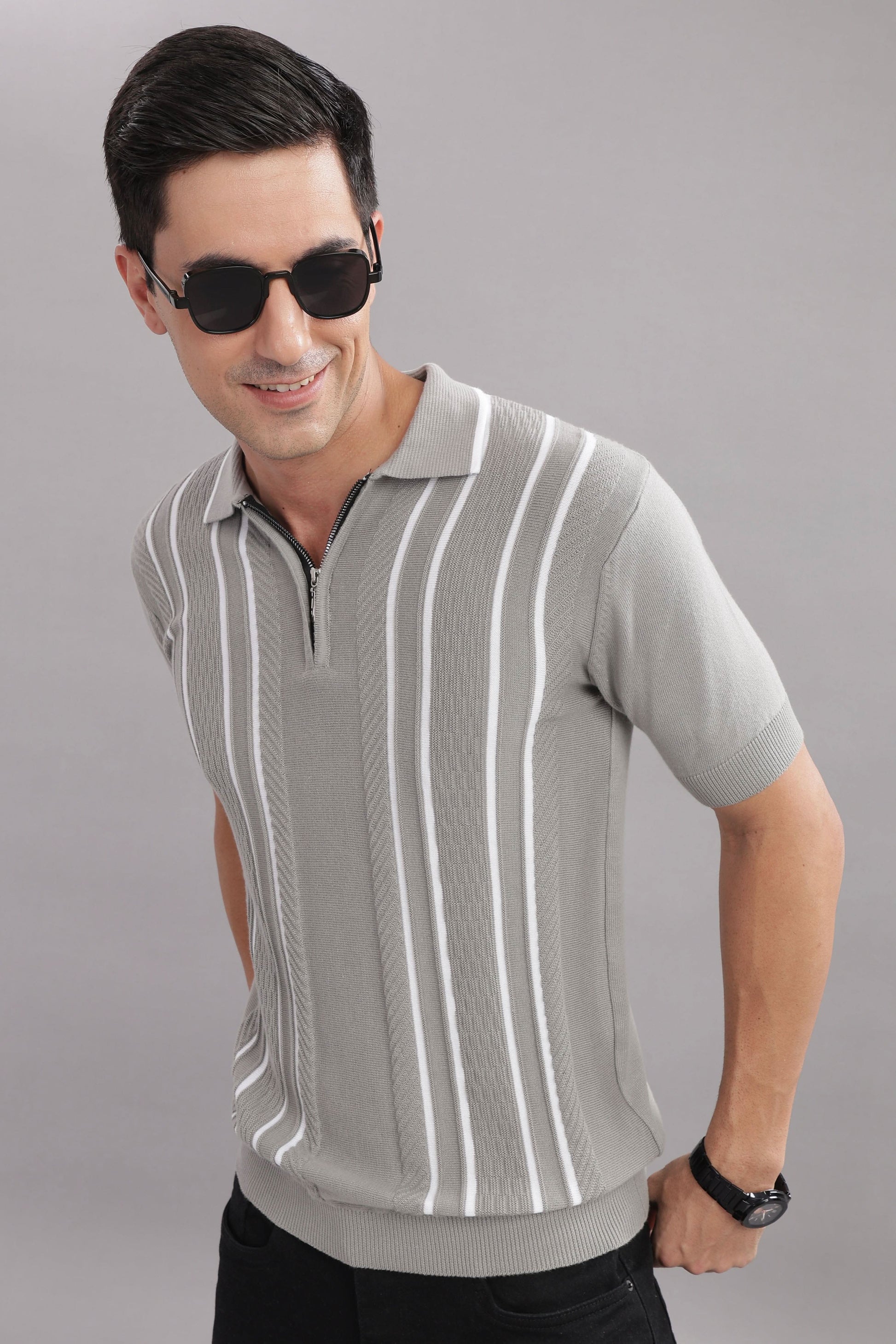 premium men polo t shirt cotton knit slim fit design