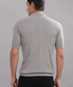 Multicolored striped flat knit cotton T-shirt by Outlaws Fashion with a stylish, casual design and vibrant horizontal stripes.