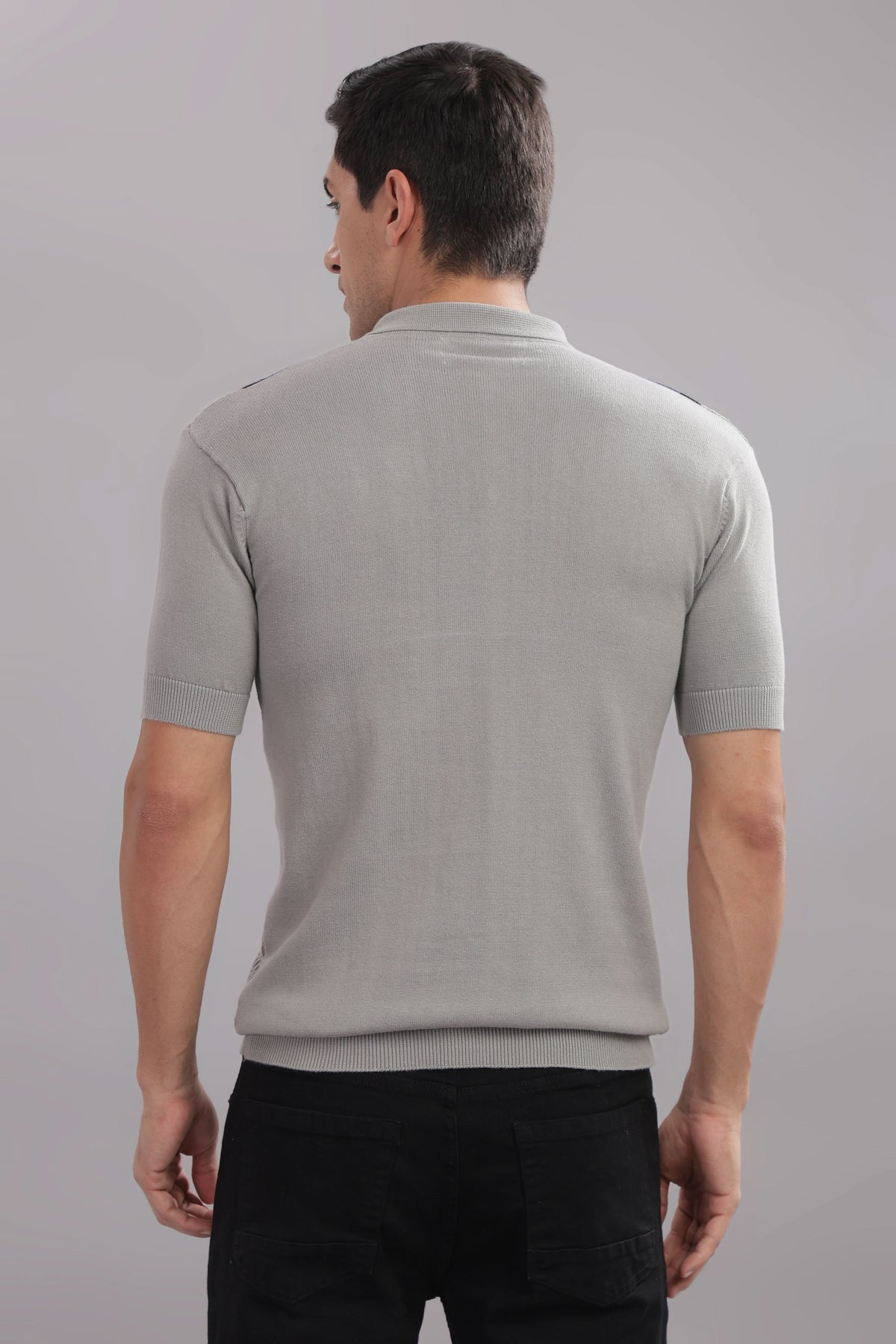 Multicolored striped flat knit cotton T-shirt by Outlaws Fashion with a stylish, casual design and vibrant horizontal stripes.