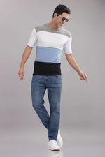 knitted t shirt for men colorblock slim fit design
