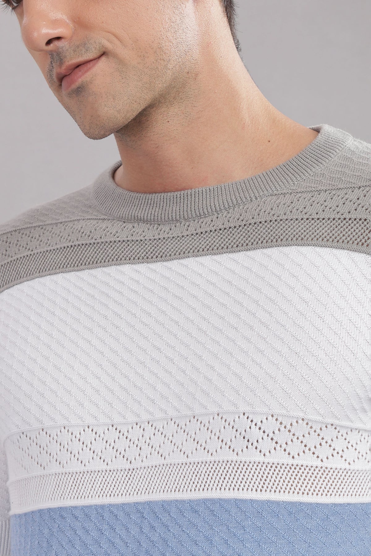 Outlaws Fashion premium cotton striped flat knit T-shirt with multicolor pattern, stylish and comfortable casual wear.