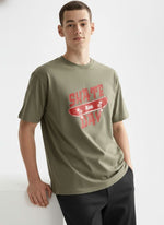 printed t shirt for men olive casual wear