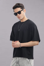 stylish men oversized t shirt black minimal design