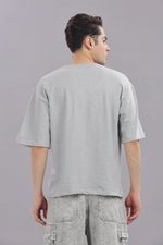 men oversized t shirt cotton relaxed fit grey
