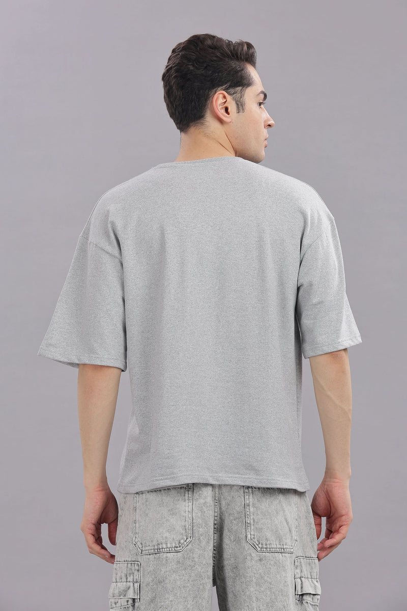 men oversized t shirt cotton relaxed fit grey