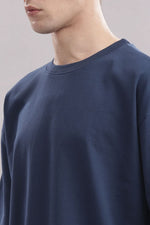 oversized t shirt for men navy blue streetwear style