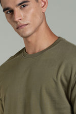 oversized t shirt for men olive green streetwear style