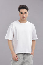 Outlaws men oversized t shirt white solid front view