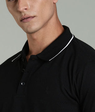 mens cotton polo t shirt solid design everyday wear