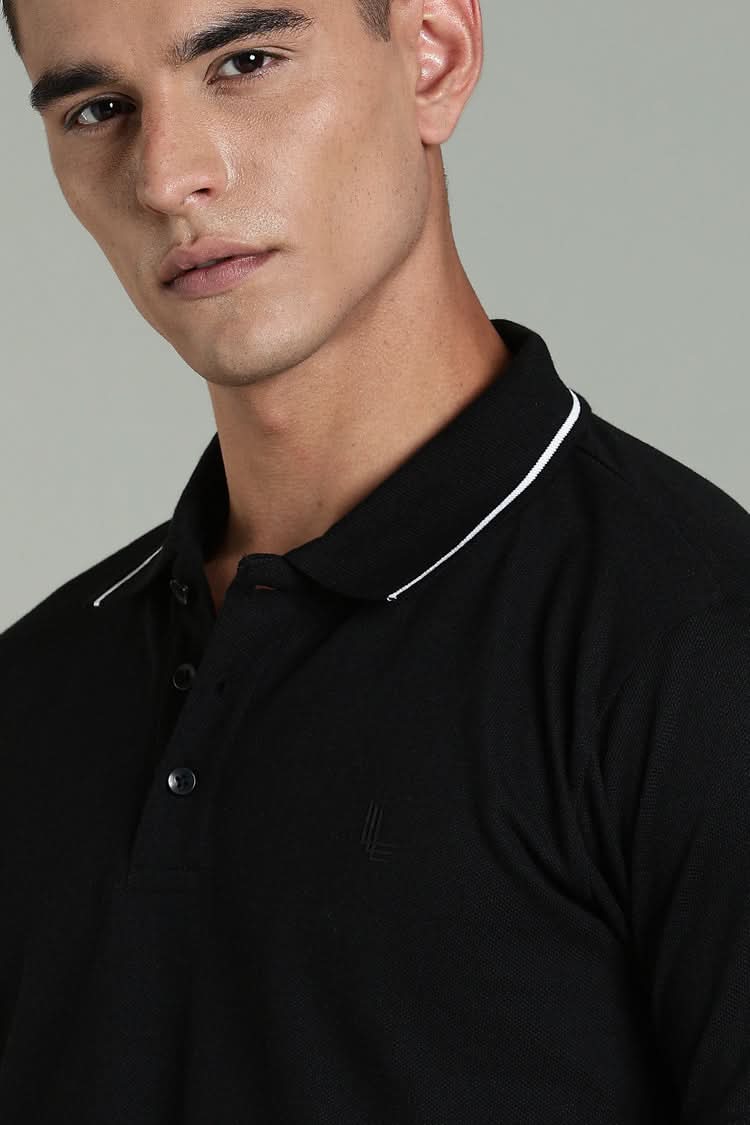 mens cotton polo t shirt solid design everyday wear