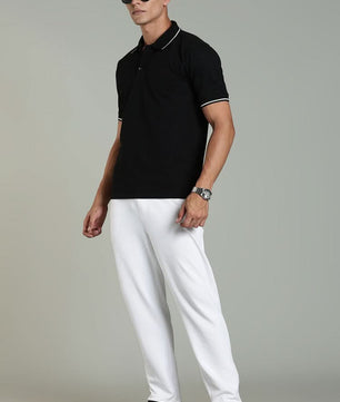 premium men polo t shirt cotton blend slim fit