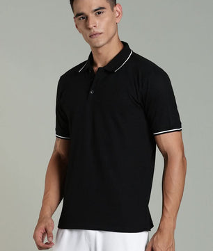 polo t shirt for men black casual wear