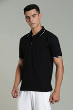 polo t shirt for men black casual wear