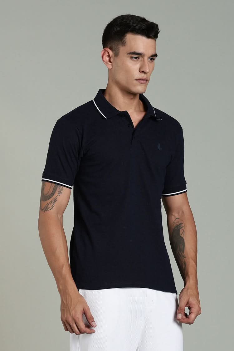polo t shirt for men navy blue casual wear