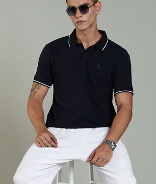 premium men polo t shirt cotton blend slim fit