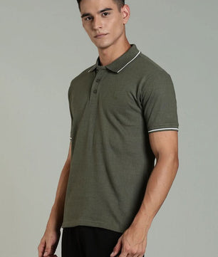polo t shirt for men olive green casual wear