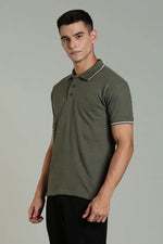 polo t shirt for men olive green casual wear