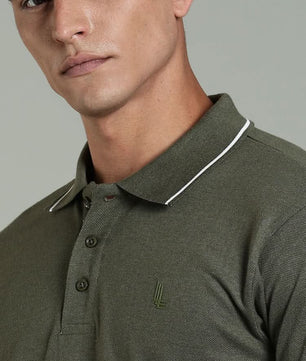 mens cotton polo t shirt solid design everyday wear