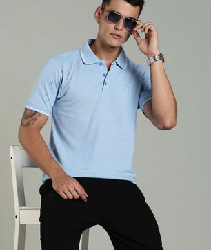 premium men polo t shirt cotton blend slim fit