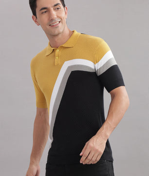 cotton polo t shirt men slim fit diagonal pattern