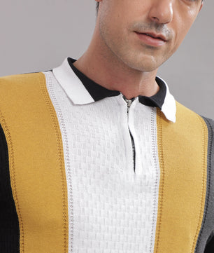 mens cotton polo t shirt striped casual wear India