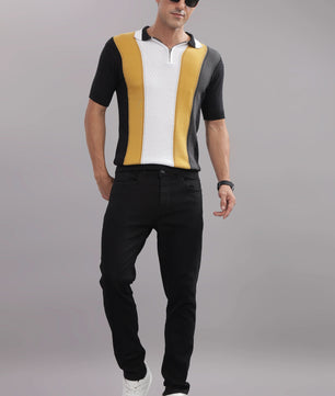 outlaws men polo t shirt modern striped style