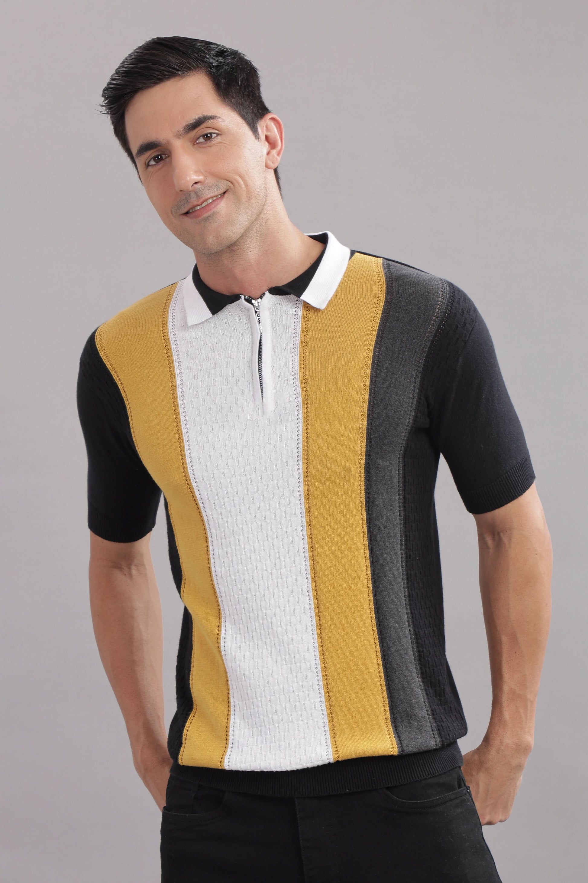 striped polo t shirt for men everyday wear India