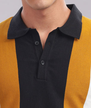 Men's vertical stripe polo shirt by Outlaws Fashion, made of 100% cotton, casual wear with a classic style and comfortable fit.