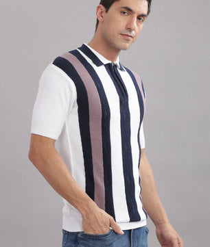 stylish men polo t shirt zip collar casual wear