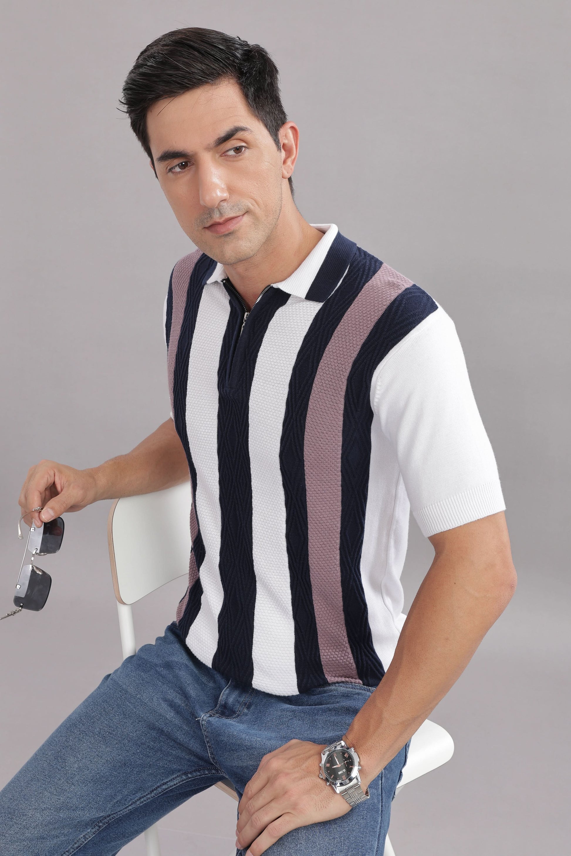 outlaws fashion men polo t shirt modern striped design