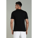 men solid t shirt cotton regular fit black