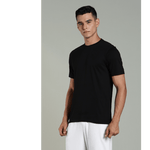 Outlaws men t shirt black solid regular fit front view
