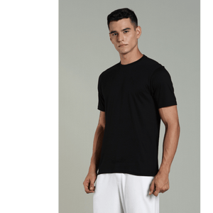 Outlaws Men’s T Shirt – Cotton Solid Regular Fit Black