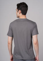 men solid t shirt cotton regular fit grey