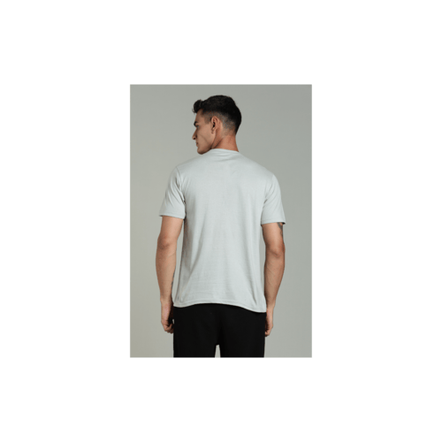men solid t shirt cotton regular fit light grey