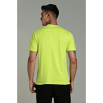 men solid t shirt cotton regular fit neon green
