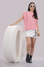 Outlaws Soft Pink women's workout tank top, sleeveless athletic top with a relaxed fit, made by Outlaws Fashion.