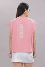Outlaws Soft Pink women's workout tank top, sleeveless athletic top with comfortable fit and stylish design.