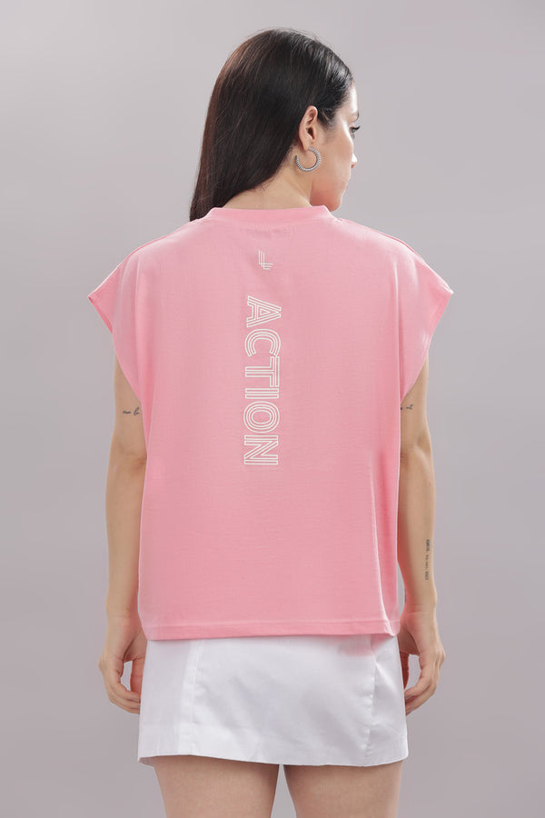 Outlaws Soft Pink women's workout tank top, sleeveless athletic top with comfortable fit and stylish design.