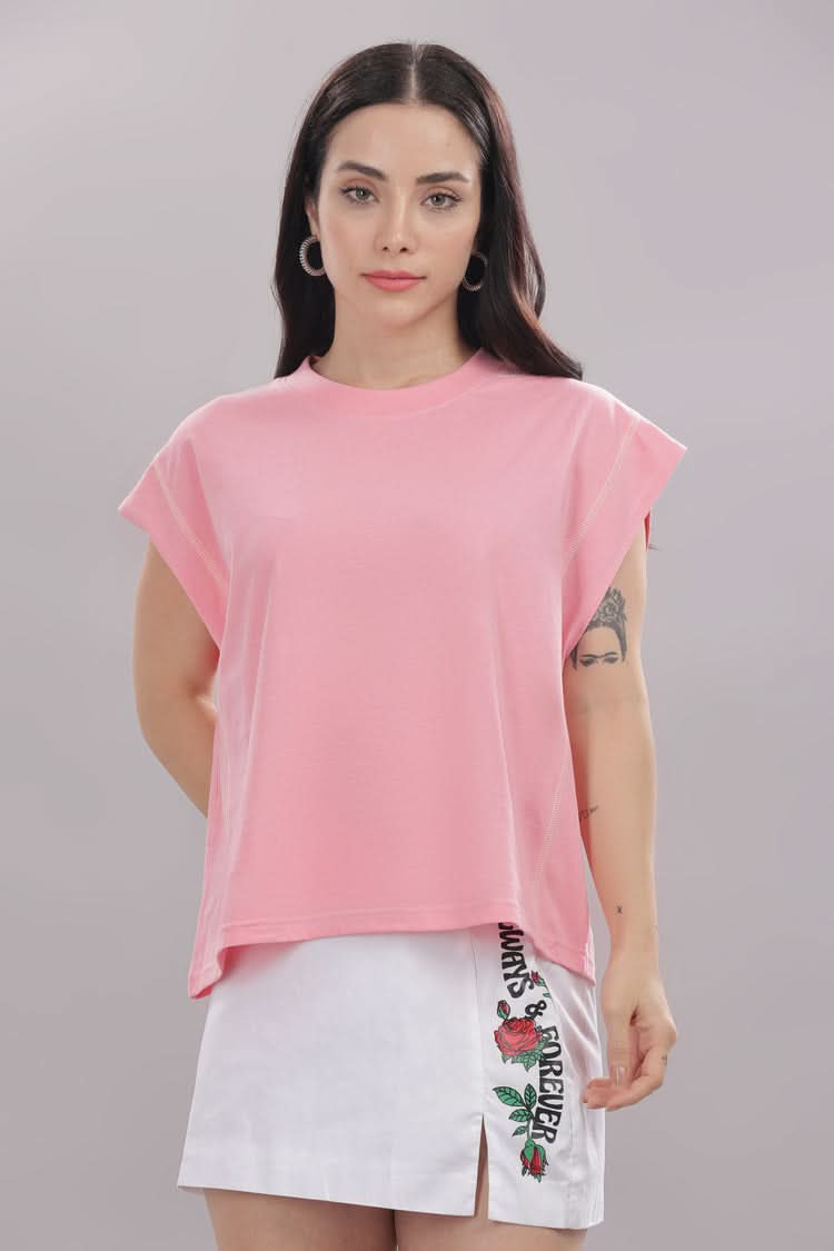Outlaws Soft Pink women's workout tank top with sleeveless design and athletic fit, perfect for active wear and casual fitness.