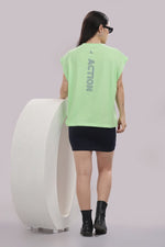 Outlaws Sweet Green women's workout tank top with sleeveless design and breathable fabric, ideal for athletic activities.