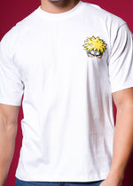 Outlaws White Oversized Cotton T-Shirt displaying a relaxed streetwear style with a loose fit and casual design.