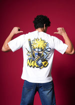 Outlaws White oversized cotton T-shirt with streetwear style, featuring a relaxed fit and minimal design.