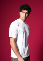 Outlaws White Oversized Cotton T-Shirt with streetwear style, casual fit, and classic crew neck from Outlaws Fashion.