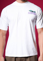 Outlaws White Oversized Cotton T-Shirt with streetwear style, featuring a relaxed fit and casual design.