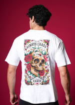 Outlaws White Oversized T-Shirt made of 100% cotton, featuring a relaxed streetwear style and casual fit.